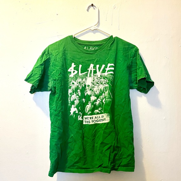 🎉RARE🎉 Slave Skateboard green graphic tshirt with “we’re all in together”. - Picture 2 of 11